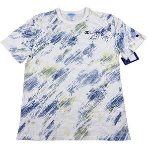 Champion Heritage Heavyweight Cotton T-Shirt With Blue & Yellow Brushstroke M.